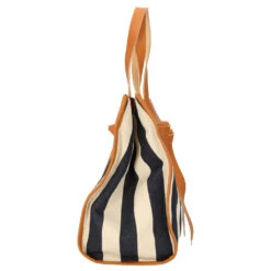 Campomaggi Angelica - Shopper M 38 Cm -Modetaschen Campomaggi Shopping Bag M 38 cm natural blue stripes black print C025571ND X1599 F3195 3