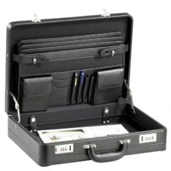 D&N Tradition Business - Aktenkoffer Feingenarbtes PU 46 Cm Erw. -Modetaschen D amp N Tradition Business Aktenkoffer feingenarbtes PU 46 cm erw schwarz DN2631 01 6