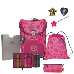 DerDieDas ErgoFlex Easy Superflash Neon - Schulranzen Set 5tlg. 950 G