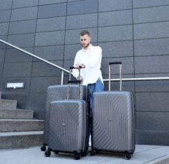 Somko Wave - 4-Rollen-Trolley Set 3tlg. -Modetaschen Somko Wave 4 Rollen Trolley Set 3tlg anthrazit 200340 04 10