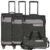 Travelite Viia 4-Rollen-Trolley Set 4tlg. S/M Erw./L Erw. + Reisetasche